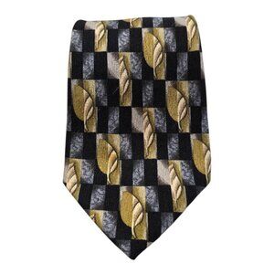 Manzoni Leaf Print Italian Silk Tie